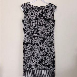 Ann Taylor black and white midi dress size 6 NWT